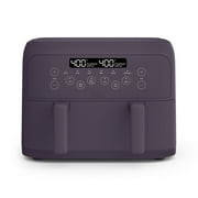 bella 4 Qt Dual Basket TriZone  Air Fryer with EverGood  Ceramic Nonstick Coating, Removable Divider, Plum