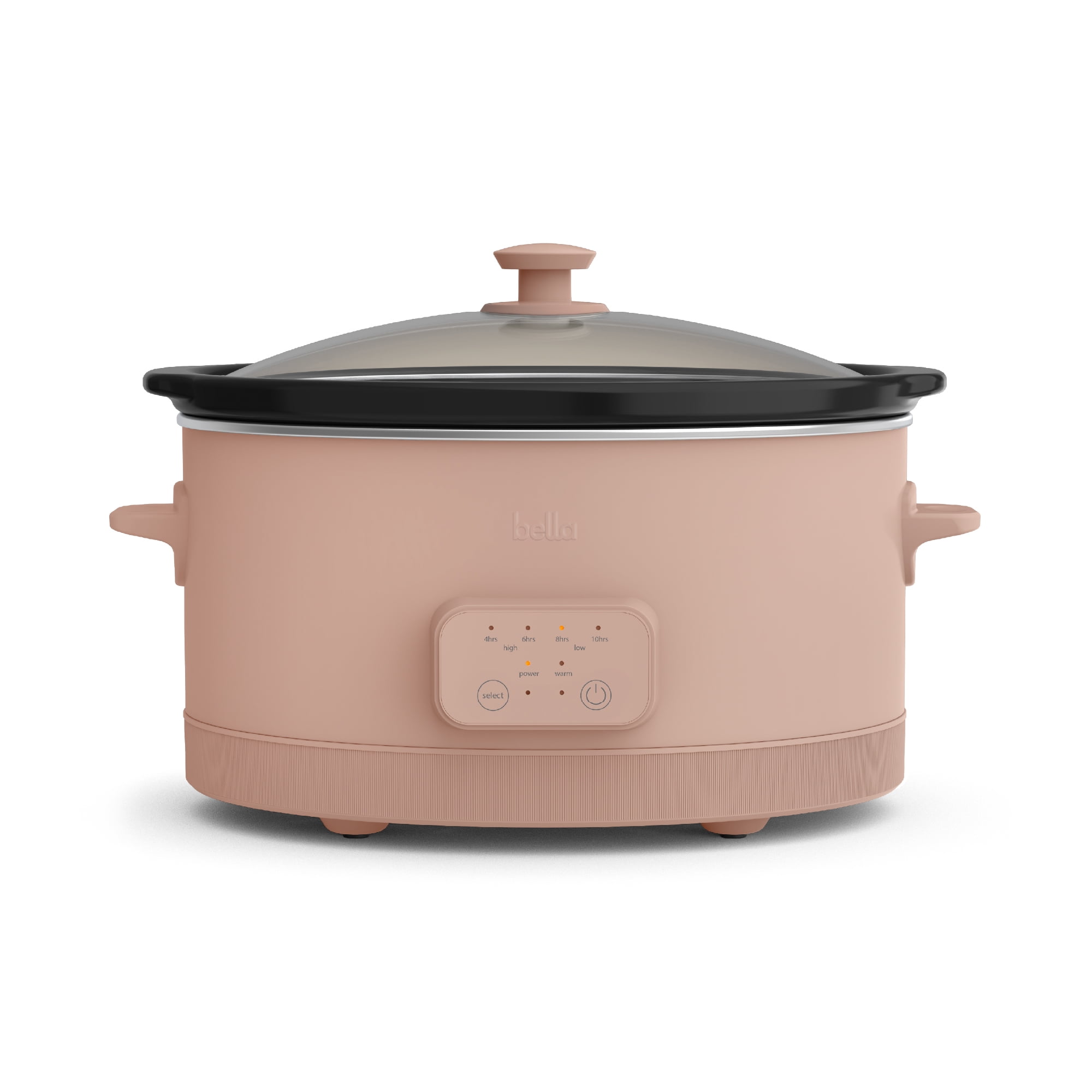 bella 6 Qt Digital Programmable Slow Cooker with Ceramic Nonstick Coating, Adjustable Temperature & Cooking Time, Dishwasher Safe Pot & Tempered Glass Lid, Blossom
