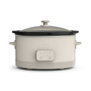 bella 6 Qt Digital Programmable Slow Cooker with Ceramic Nonstick Coating, Adjustable Temperature & Cooking Time, Dishwasher Safe Pot & Tempered Glass Lid, Oatmilk