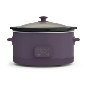bella 6 Qt Digital Programmable Slow Cooker with Ceramic Nonstick Coating, Adjustable Temperature & Cooking Time, Dishwasher Safe Pot & Tempered Glass Lid, Plum