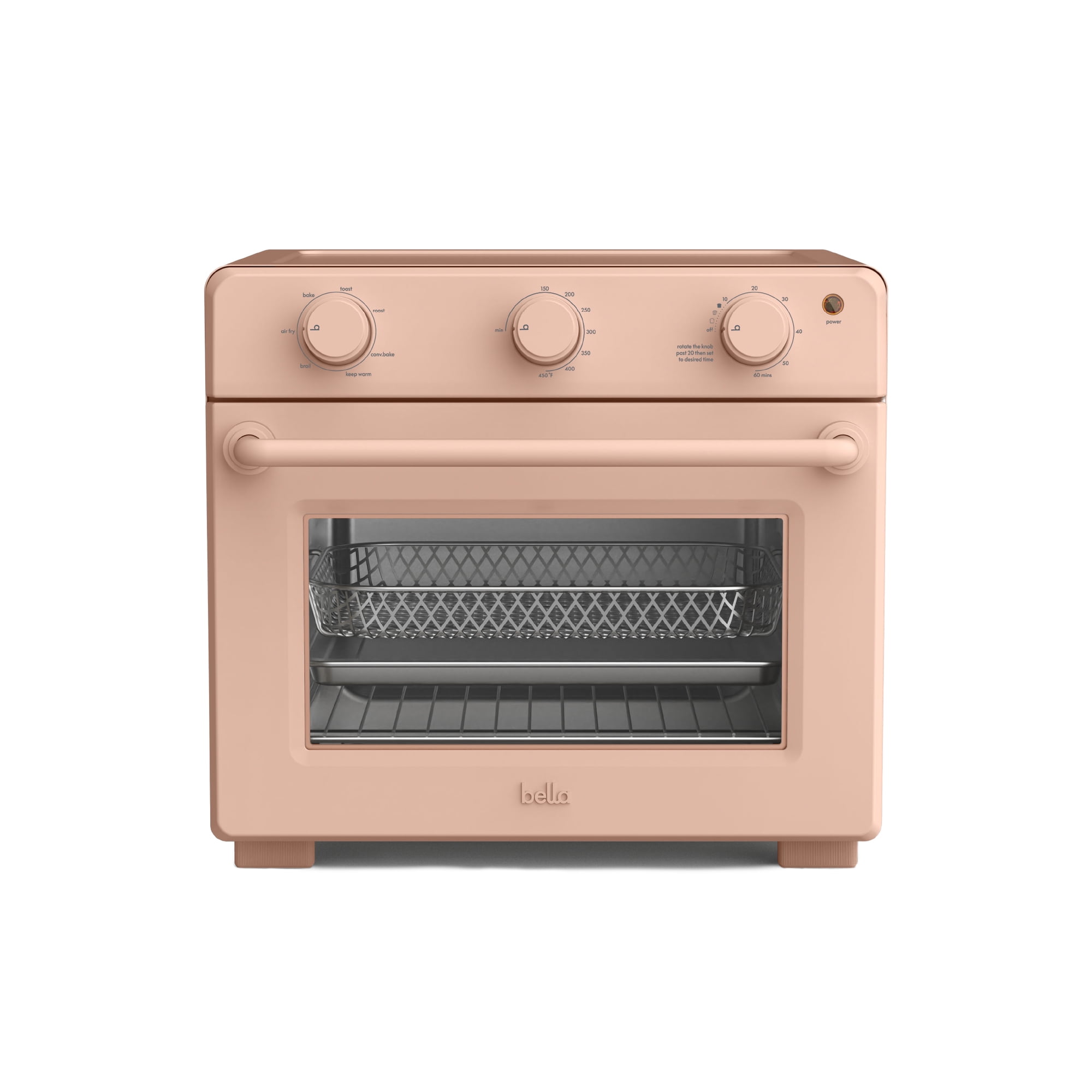 bella 6-Slice Air Fry Toaster Oven with 7 Preset Cooking Options and EverGood™ Nonstick Coated Trays, Blossom