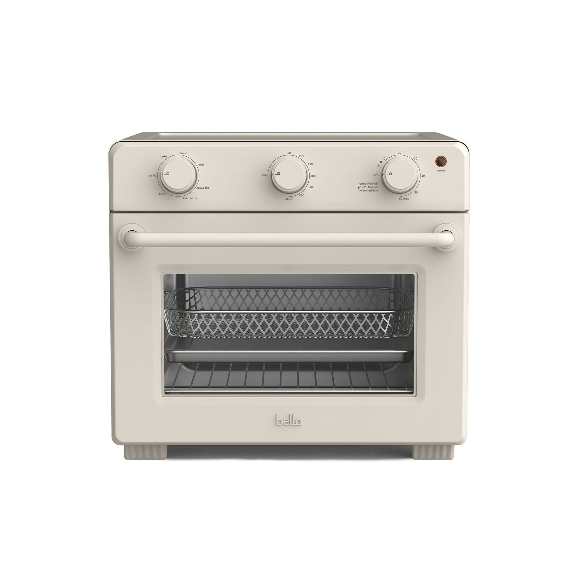 bella 6-Slice Air Fry Toaster Oven with 7 Preset Cooking Options and EverGood™ Nonstick Coated Trays, Oatmilk