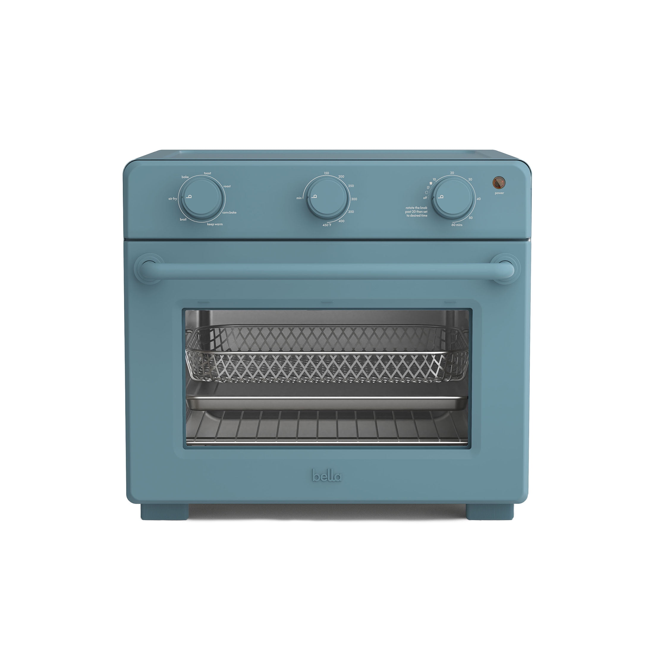 Bella Surf Blue 6-Slice Air Fryer Toaster Oven with French Door