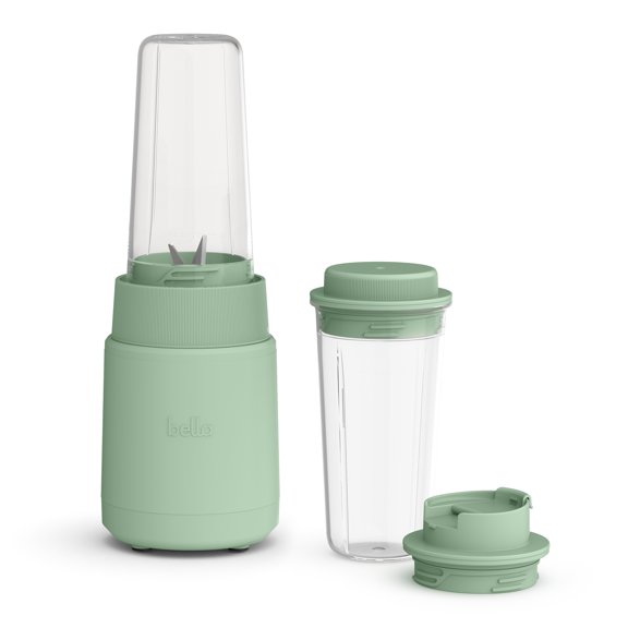bella 6-Piece Portable Rocket Blender, Personal Smoothie Maker with Durable Stainless Steel Blades, Seaglass
