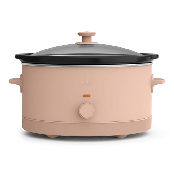 bella 6 Qt Manual Slow Cooker with 3 Temperature Settings, Ceramic Nonstick Coating, Dishwasher Safe Stoneware Pot & Tempered Glass Lid, Blossom