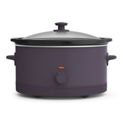 bella 6 Qt Manual Slow Cooker with 3 Temperature Settings, Ceramic Nonstick Coating, Dishwasher Safe Stoneware Pot & Tempered Glass Lid, Plum