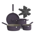 thumbnail interactive-video image 1 of bella 9-Piece Cookware Set, Fits-anywhere™ Kitchenware, Plum, 1 of 12