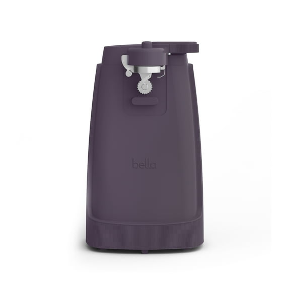 bella Electric Can Opener with Stainless Steel Cutting Blade and Cord Storage, Plum