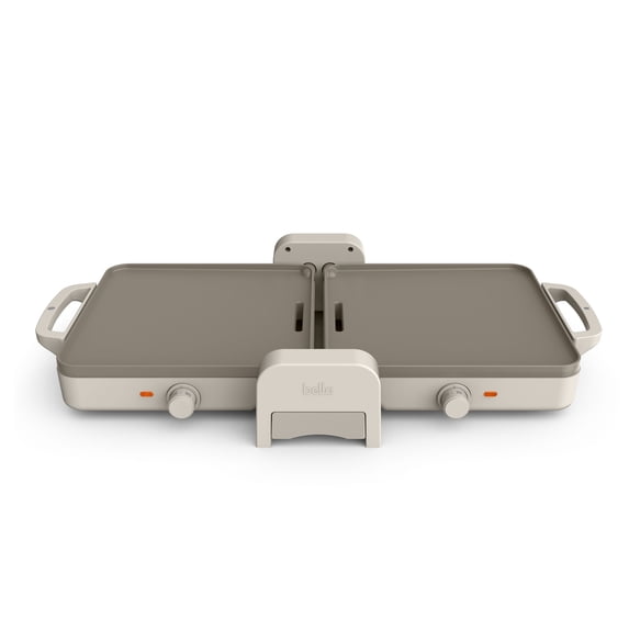 bella 10"x 20" Ceramic Fold-n-Store Dual Temp Griddle, EverGood™ Ceramic Nonstick Coating, Oatmilk