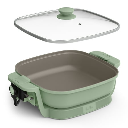 Bella - Fits-anywhere Kitchenware: 12" x 12" Make & Take Electric Skillet - Seaglass