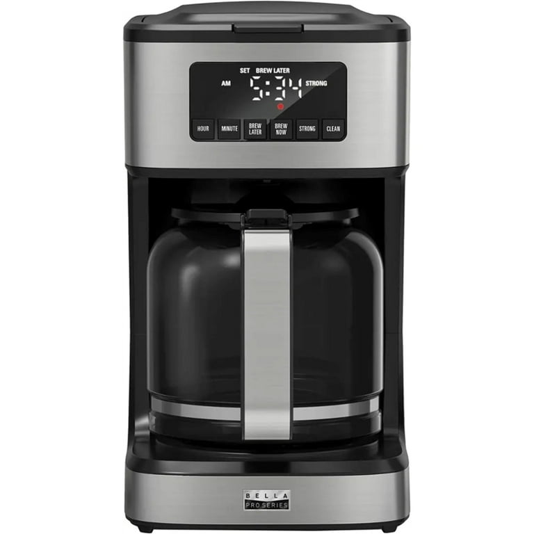 Stainless Steel Bella Programmable Coffee Maker Bella Pro Series 18-Cup  Programmable Coffee Maker Stainless