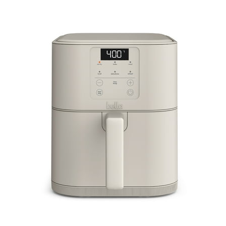 bella 6 Qt Slim Digital Air Fryer with EverGood™ Ceramic Nonstick Coating, 6 Preset Cooking Options, Oatmilk