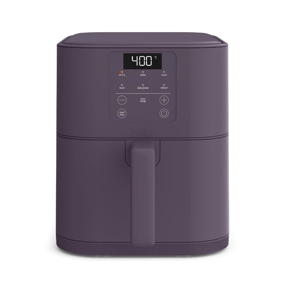 bella 6 Qt Slim Digital Air Fryer with EverGood™ Ceramic Nonstick Coating, 6 Preset Cooking Options, Plum