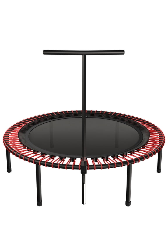 49" Rebounder Trampoline, Bungee, Screw Legs, Standard Mat, T-Bar, Red