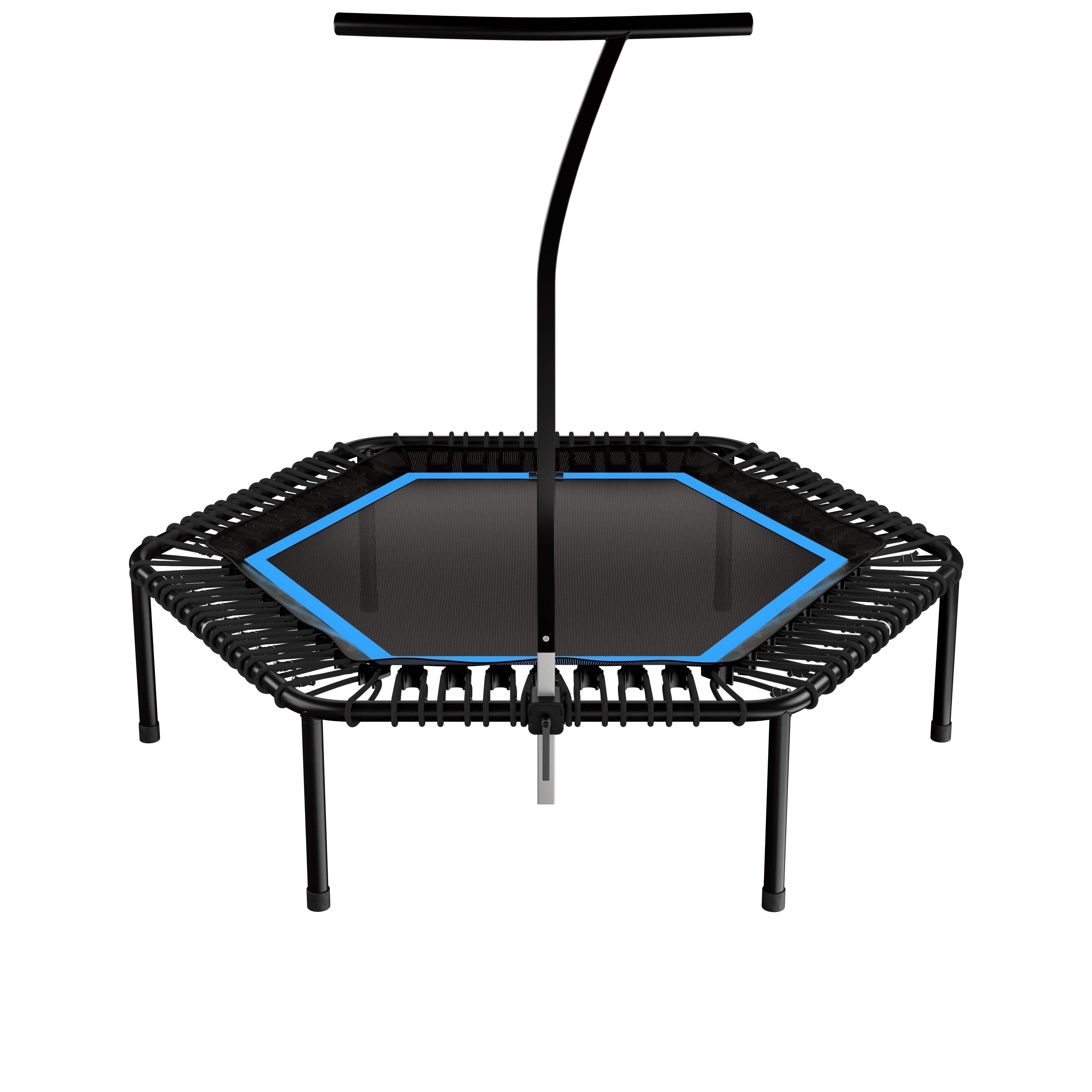 bellicon Jumping Fitness Trampoline, 54” Hexagon, Orange, T-Bar