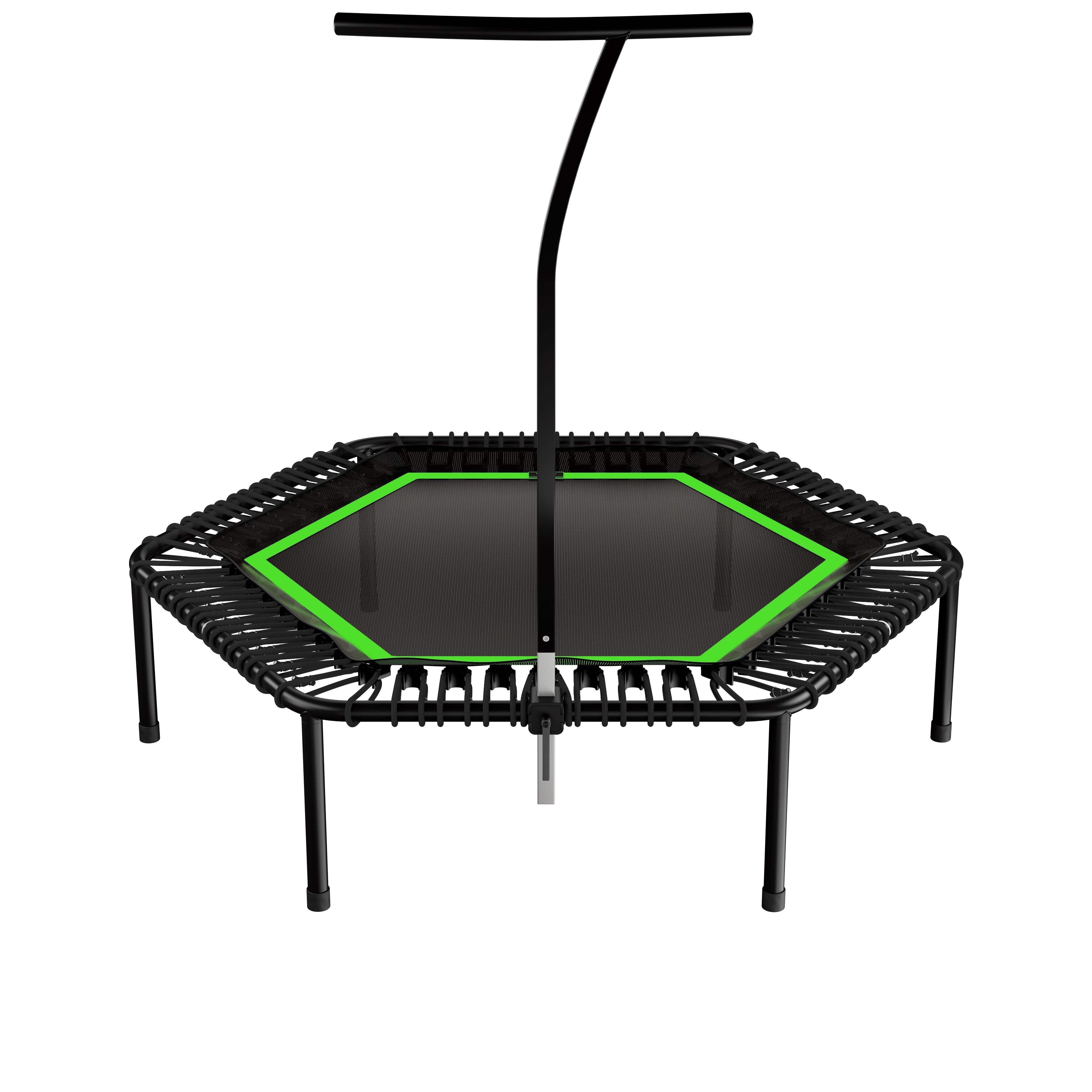 bellicon トランポリン 黒・緑 bellicon Jumping Fitness Trampoline, 54” Hexagon, Black, T-Bar