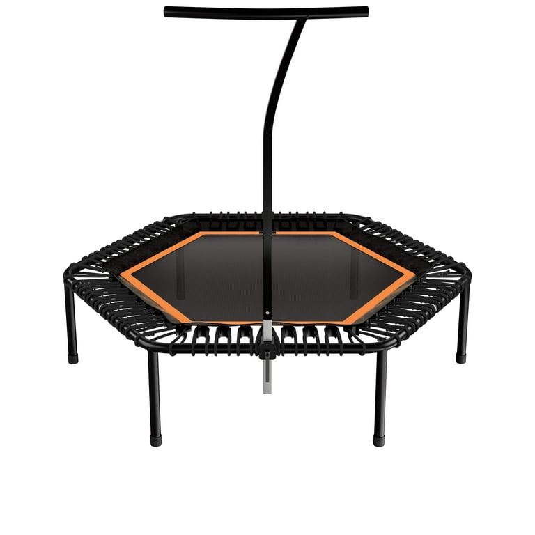 bellicon Jumping Fitness Trampoline, 54” Hexagon, Orange, T-Bar
