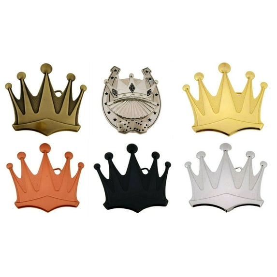 belt buckles lot 6 pieces New Collection Vintage Metal High-end Crowns Men Big