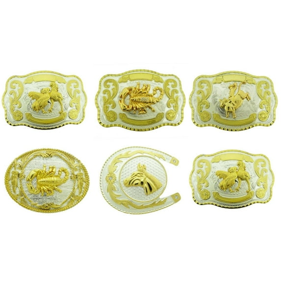 belt buckles lot 6 pieces Western Men Big Rodeo Texas Cowboy Collection Metal