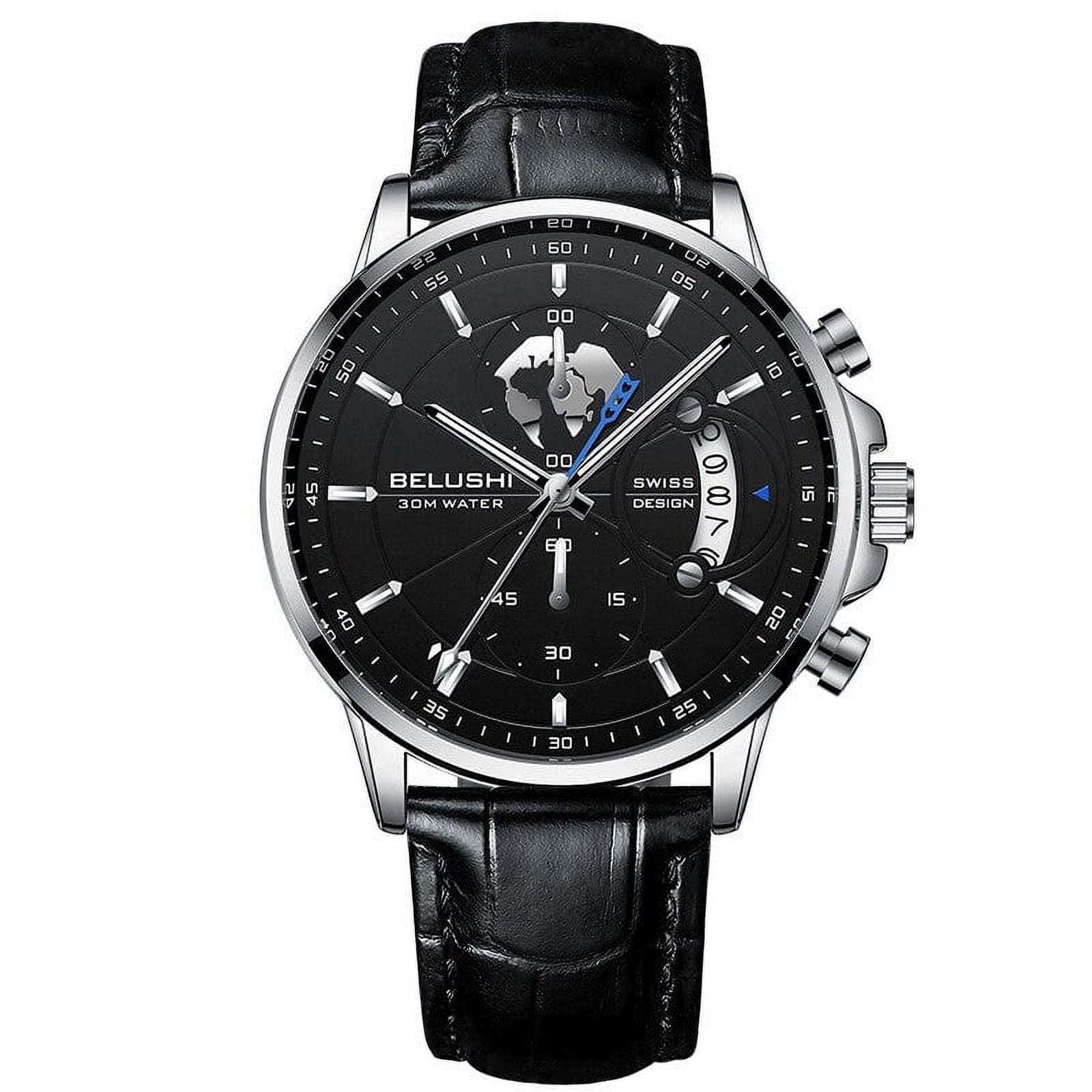 Belushi New Chronograph Luminous Fashion Waterproof Watches Steel Strap Quartz Watch for Men,Relojes Para Hombres,Temu