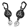 bemece 2 Pack Retractable Keychain Heavy Duty Carabiner Badge Holder