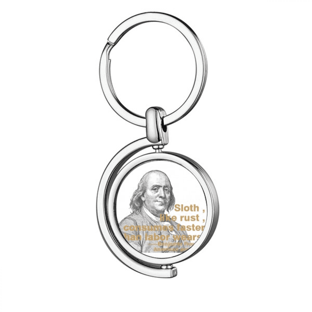 benjan invented my politics Rotating Keychain Metal Keyring Holder