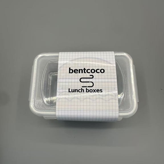bentcoco Lunch boxes White Small Square Plastic Lunch Box, Stackable Design