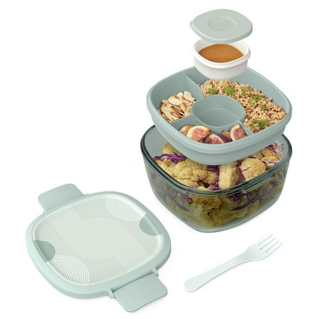 bentgo All-in-One Salad Container 5-Compartment Serene Green 61 oz. (BGLSLPT-MCSG)