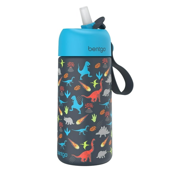 bentgo Stainless Steel Double Wall Insulated Water Bottle 14 oz. Dino (BGKSTBL-DNO)