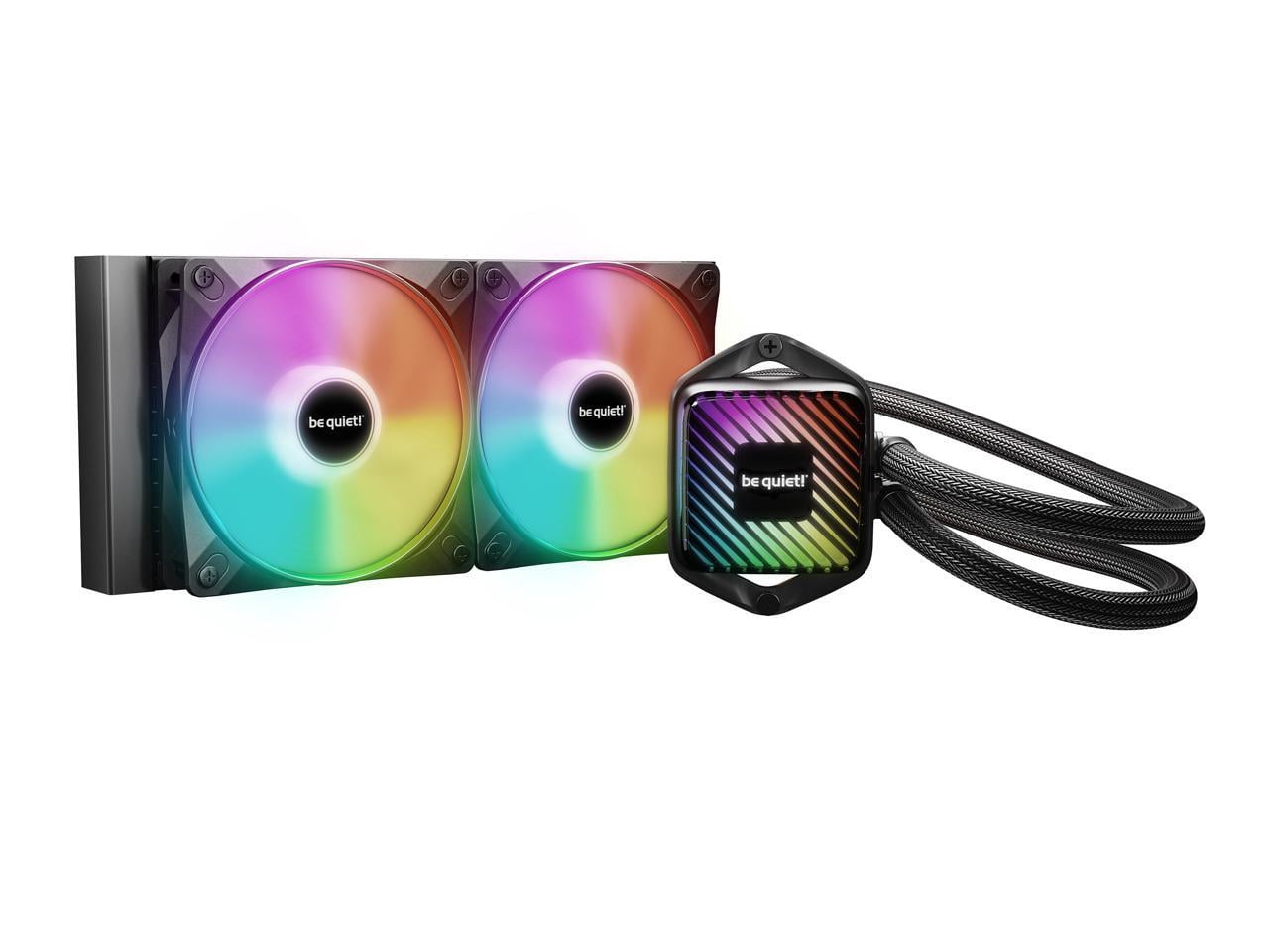 bequiet! PURE LOOP 3 LX 240mm Black CPU liquid cooler for heavily overclocked systems, 2x Light Wings LX PWM high-speed fans, Daisy chained PWM fans, Unique ARGB cooling block with customization