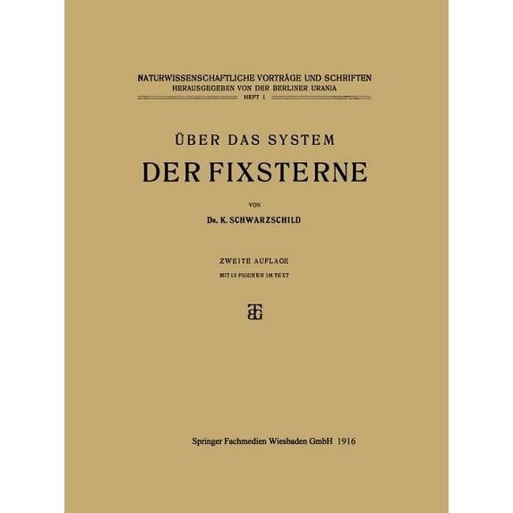Über Das System Der Fixsterne: Aus Populären Vorträgen, (Paperback)