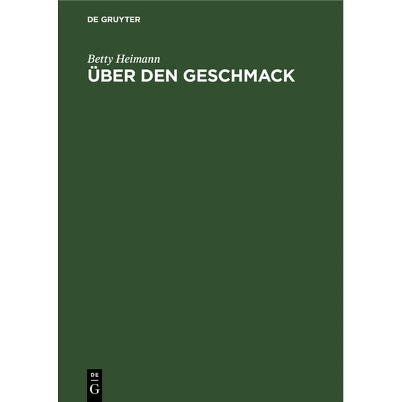ber Den Geschmack, (Hardcover)