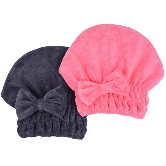 ber Head wrap with Bow-Knot Shower Cap Hair Turban hairWrap Bath for Curly Short or Long & Wet Gift Women 2pack