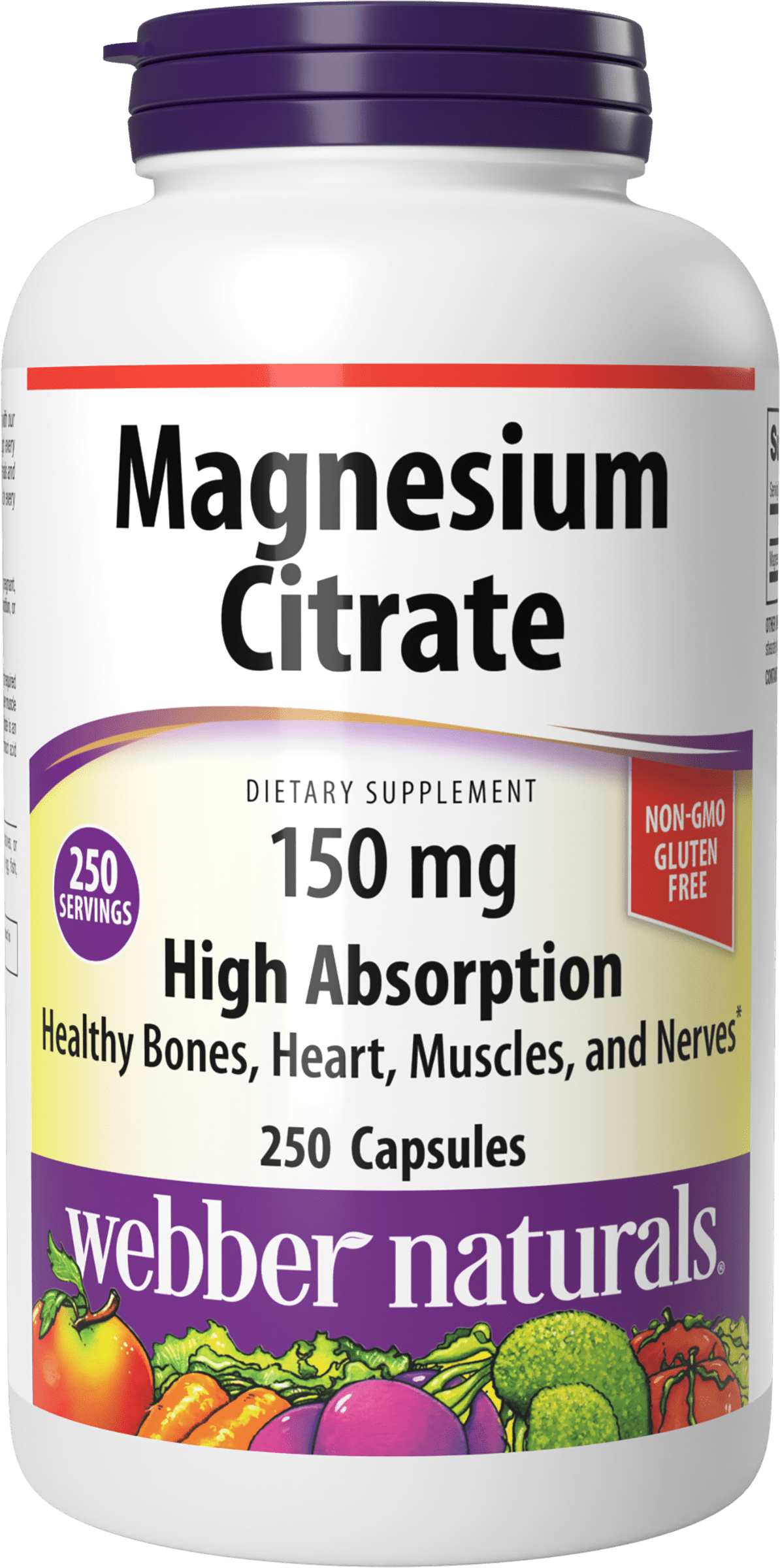 ber Naturals Magnesium Citrate 150 mg, 250 Capsules, High Absorption