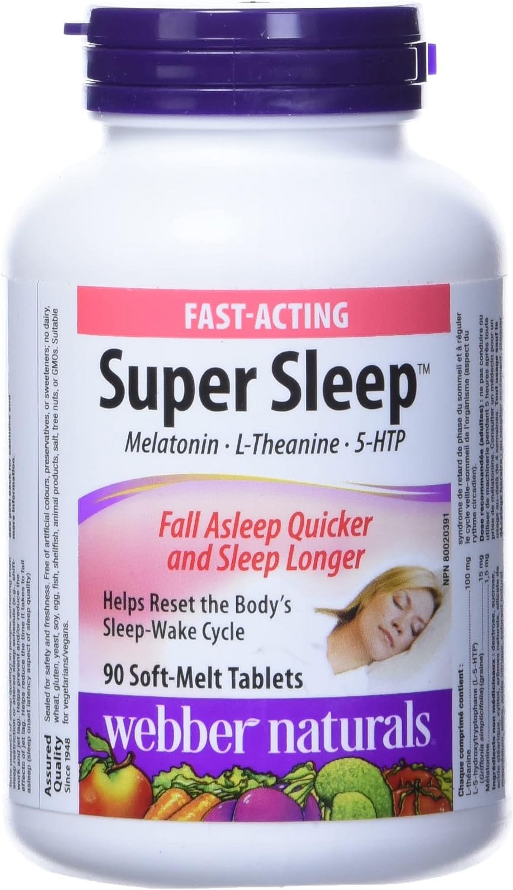 ber Naturals Super Sleep Melatonin Plus LTheanine & 5HTP, 90 soft