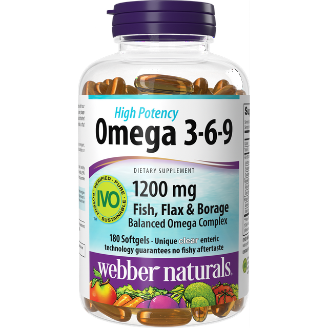 ber Naturals Omega 369, 1,200mg Fish Oil, 180 Softgels, No