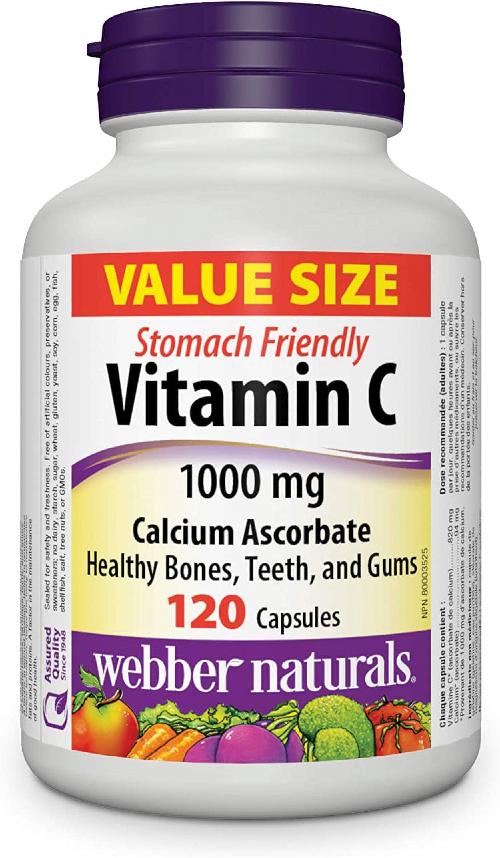 ber Naturals Vitamin C Calcium Ascorbate 1000 mg · Stomach Friendly