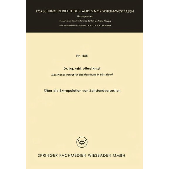ber die Extrapolation von Zeitstandversuchen, (Paperback)