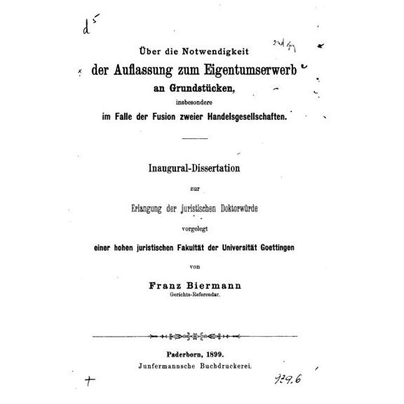 ber die Notwendigkeit der Auflassung zum Eigentumserwerb an Grundstcken (Paperback)
