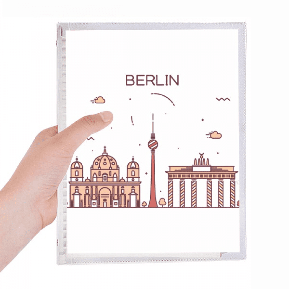 berlin germany flat landmark pattern notebook loose diary refillable ...