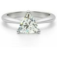thumbnail image 1 of beryl_creation 0.70 Ct Trillion Cut White Diamond Engagement Wedding Solitaire Ring 14K White Gold Plated 925 Sterling Silver For Women's - 5.5, 1 of 3
