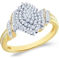 thumbnail image 1 of beryl_creation 1.15 Ct Round Cut White Diamond Cluster Wedding Engagement Ring 14K Yellow Gold Plated 925 Sterling Silver For Women's -9.5, 1 of 1