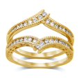 thumbnail image 1 of beryl_creation 1.15 Ct Round Cut White Diamond Enhancer Engagement Guard Wrap Ring For Women's 14K Yellow Gold Plated 925 Sterling Silver -4, 1 of 1