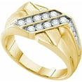 thumbnail image 1 of beryl_creation 1.15 Ct Round Cut White Diamond Wedding Engagement Halo Pinky Ring For Men's 14K Yellow Gold Plated 925 Sterling Silver -5, 1 of 1