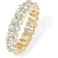 thumbnail image 1 of beryl_creation 1.20 Ct Oval Cut White Diamond Wedding Engagement Full Band Ring 14K Yellow Gold Plated 925 Sterling Silver For Women's -4.5, 1 of 1