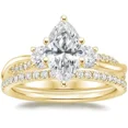 thumbnail image 1 of beryl_creation 1.35 Ct Marquise Cut White Diamond Wedding Engagement Halo Bridal Ring Set 14K Yellow Gold Plated 925 Sterling Silver For Women's -6.5, 1 of 3