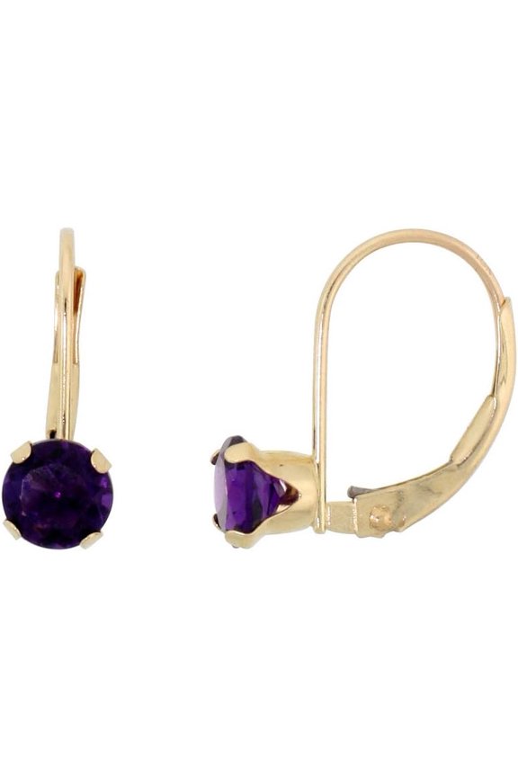 1.50 Ctw Round Cut Purple Amethyst Engagement Christmast Tanksgiving Drop Dangle Earring's 14K Yellow Gold Plated 925 Sterling Silver For Women's