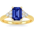 thumbnail image 1 of beryl_creation 1.80 Ct Emerald Cut Blue Sapphire Christmas Thanksgiving Engagement Wedding Halo Ring For Women's 14K Yellow Gold Plated 925 Sterling Silver -5, 1 of 4