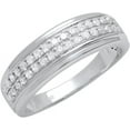 thumbnail image 1 of beryl_creation 1.90 Ct Round Cut White Diamond Wedding Engagement For Men's Half Band Ring 14K White Gold Plated 925 Sterling Silver -7, 1 of 1