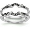 thumbnail image 1 of beryl_creation 14K White Gold Plated 1.80 Ct Round Cut Black Diamond Wedding Engagement Enhancer Guard Wrap Ring 925 Sterling Silver For Women's -7.5, 1 of 3